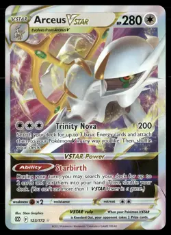 Arceus VSTAR 123/172 Holo VSTAR Rare Brilliant Stars Pokemon NM - Image 1