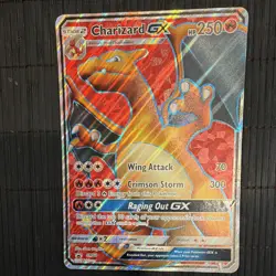 Pokemon Charizard GX SM60 SM Black Star Promo Holo jumbo card(Damaged) - Image 1