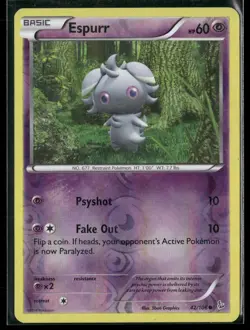 Espurr 42/106 Common Flashfire Pokemon Reverse Holo Moderately Played - Image 1