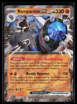 Rampardos ex 045/084 hncl Double Rare Pitch Black Pokemon NM - Image 1