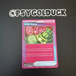 Unfair Stamp - 165/167 Twilight Masquerade Pokemon Holo NM C27 - Image 1