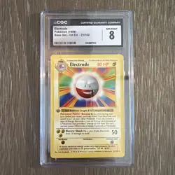 WOTC Pokemon CGC 8 Electrode Base Set Shadowless 1st Edition 21/102 Rare - Image 1