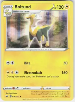 Boltund 076/202 Holo Rare Sword & Shield Pokemon Holo Near Mint - Image 1