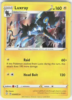Luxray 033/072 Holo Rare Shining Fates Pokemon Holo Near Mint - Image 1