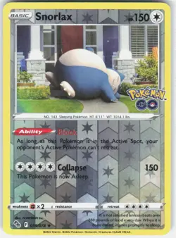 Snorlax 055/078 Holo Rare Pokemon GO Pokemon Reverse Holo Near Mint - Image 1