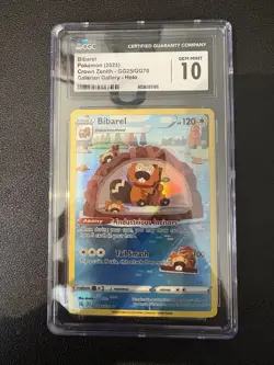 BIBAREL CROWN ZENITH GG25/GG70 POKEMON GALARIAN GALLERY HOLO CGC 10 GEM MINT - Image 1
