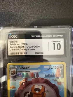 BIBAREL CROWN ZENITH GG25/GG70 POKEMON GALARIAN GALLERY HOLO CGC 10 GEM MINT - Image 3