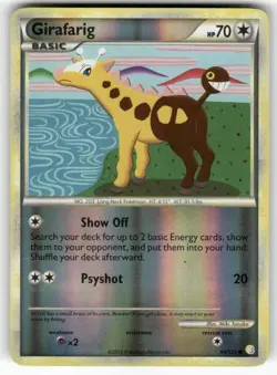 Girafarig 64/123 Common HeartGold & SoulSilver Pokemon Reverse Holo MP - Image 1