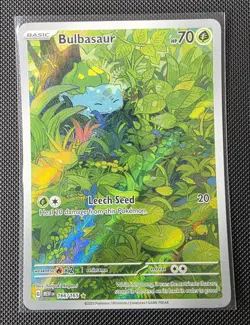 Pokemon TCG Bulbasaur Scarlet & Violet-151 166/165 Holo Illustration Rare NM - Image 1