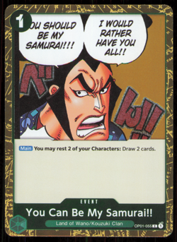 You Can Be My Samurai!! - Romance Dawn (OP01-055) One Piece TCG NM Pirate Foil - Image 1