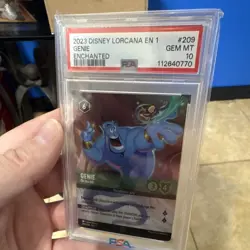2023 DISNEY LORCANA EN 1-THE FIRST CHAPTER ENCHANTED GENIE - ON THE JOB PSA 10 - Image 2