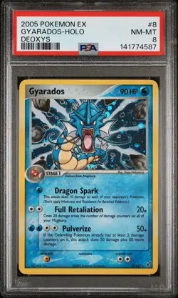 2005 Pokemon EX Deoxys #8 Gyarados Holo PSA 8 Card NM-MT Trusted Seller NEW CERT - Image 1