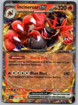 INCINEROAR EX 034/162 DOUBLE RARE TEMPORAL FORCES POKEMON NM/M - Image 1