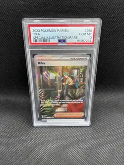 The Pokemon Company Rika 258/182 SV04 Paradox Rift SIR Holo English PSA 10 - Image 1