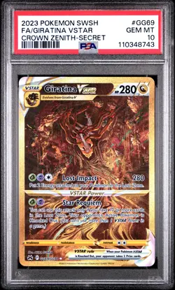 2023 POKEMON SWORD & SHIELD CROWN ZENITH SECRET FULL ART/GIRATINA VSTAR PSA 10 - Image 1