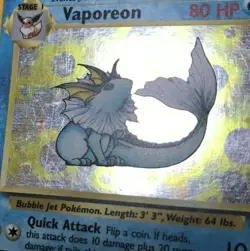 Vintage HOLO Jungle Vaporeon 12/64 Pokemon 1999 wotc #134 Pokemon Card LP/MP - Image 3