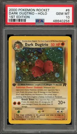 Pokemon Dark Dugtrio Team Rocket 1st Edition Holo Rare #6 PSA 10 Gem Mint - Image 1