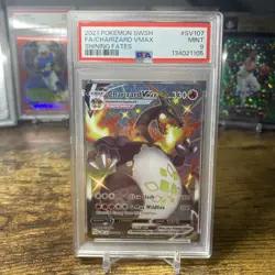 2021 Pokemon SWSH FA/ Charizard VMAX Shining Fates #SV107 PSA 9 - Image 1