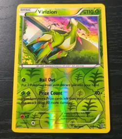 Pokemon Ancient Origins Virizion Reverse Holo Rare Card 12/98 NM - Image 1
