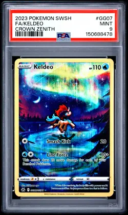 2023 POKEMON SWORD & SHIELD CROWN ZENITH #GG07 FULL ART/KELDEO PSA 9 - Image 1