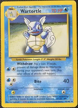 Wartortle 042/102 Base Set Regular - Pokemon Card - Image 1