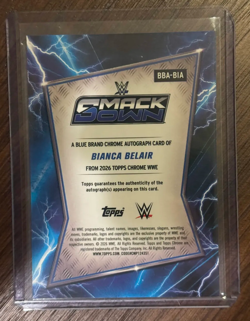 2026 Topps Chrome WWE Bianca Belair Blue Brand On Card Green Auto 03/99 #BBA-BIA - Image 2