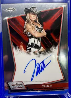 2026 Topps Chrome WWE Natalya Red Brand On Card Autograph - Image 1