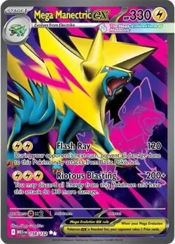 Pokemon TCG Mega Manectric EX 158/132 Ultra Rare Mega Evolution Holo Full Art - Image 1