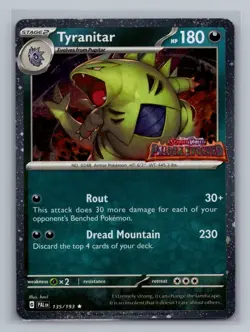 Tyranitar 135/193 Rare Paldea Evolved Pokemon Holo Near Mint - Image 1