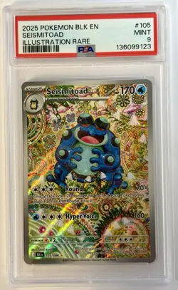 2025 POKEMON BLK EN-BLACK BOLT ILLUSTRATION RARE #105 SEISMITOAD PSA 9 - Image 1