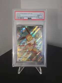 Eevee 173/131 Prismatic Evolutions ETB Pokemon Center Stamp English PSA 10 - Image 1