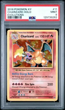 2016 Pokemon Xy Evolutions #11 Charizard-Holo Evolutions PSA 9 - Image 1