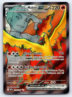 Team Rocket's Moltres ex 208/182 Ultra Rare Destined Rivals Pokemon Near Mint - Image 1