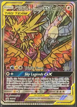 Pokemon Black Star Promo CRIMPED ERROR Moltres & Zapdos & Articuno GX #SM210 - Image 1