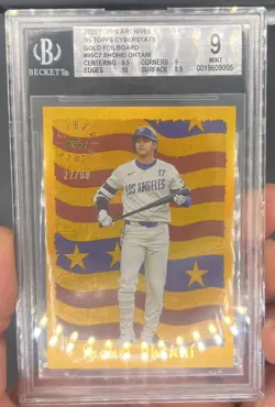 2025 Topps Archives Cyberstats Gold Shohei Ohtani RARE GOLD FOIL PARALLEL SP/50 - Image 1