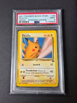 Snap Pikachu Black Star Promo #26 2001 Pokemon League 2001 - PSA 9 - Image 1