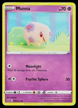 Pokemon Card Sword & Shield Munna 087/202 Common - Image 1