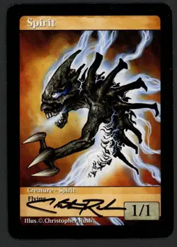 ***Spirit Token Signed*** MTG Token Christopher Rush Magic Kid Icarus - Image 1