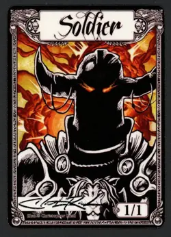 ***Soldier Colored Token Signed*** MTG Token Christopher Rush Magic Kid Icarus - Image 1