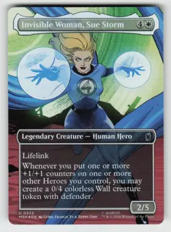 Foil Invisible Woman, Sue Storm (Borderless) 323 Uncommon Marvel Super Heroes NM - Image 1