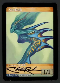 ***Merfolk Token Signed*** MTG Token Christopher Rush Magic Kid Icarus - Image 1