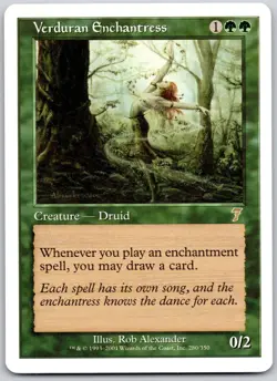 Verduran Enchantress 280 Rare 7th Edition Magic: The Gathering Lightly Played - Image 1