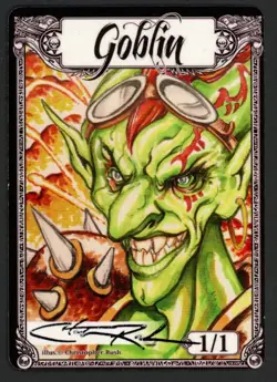 ***Goblin Token Signed*** MTG Token Christopher Rush Magic Kid Icarus - Image 1