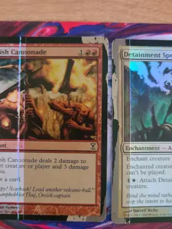 MTG Detainment Spell + Orcish Cannonade TAPE MAJOR ERROR Misprint Connectors - Image 4