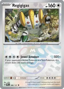 Regigigas (Master Ball Pattern) 086/131 Uncommon Prismatic Evolutions NM - Image 1