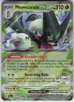 Meowscarada ex 015/193 Double Rare Paldea Evolved Near Mint - Image 1