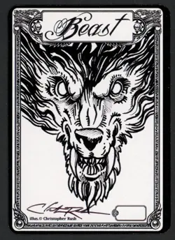 ***Beast Token Signed*** MTG Token Christopher Rush Magic Kid Icarus - Image 1