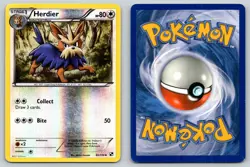 HERDIER 82/114 UC BLACK & WHITE POKEMON REVERSE HOLO MP HARADA - Image 3