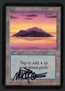 ***Alpha Island Sunset Signed*** MTG Alpha Mark Poole Magic Kid Icarus - Image 1