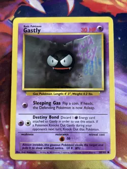 Gastly 50/102 Common Base Set WOTC Pokemon - HP/DMG - Image 1